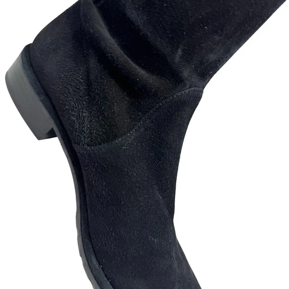 Stuart Weitzman Lowland Over the Knee Boots Black Suede Size 4